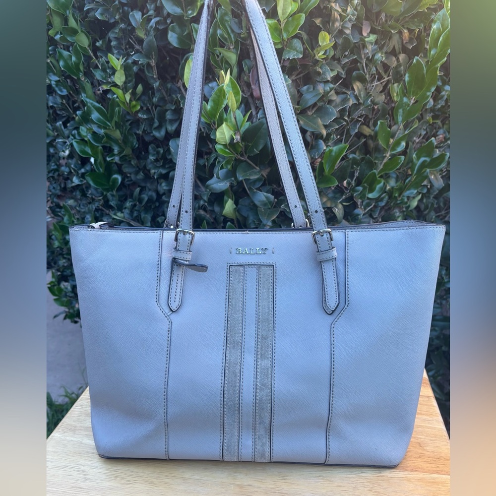 Project Bag! Bally Supra Light Gray Leather and Suede Tote